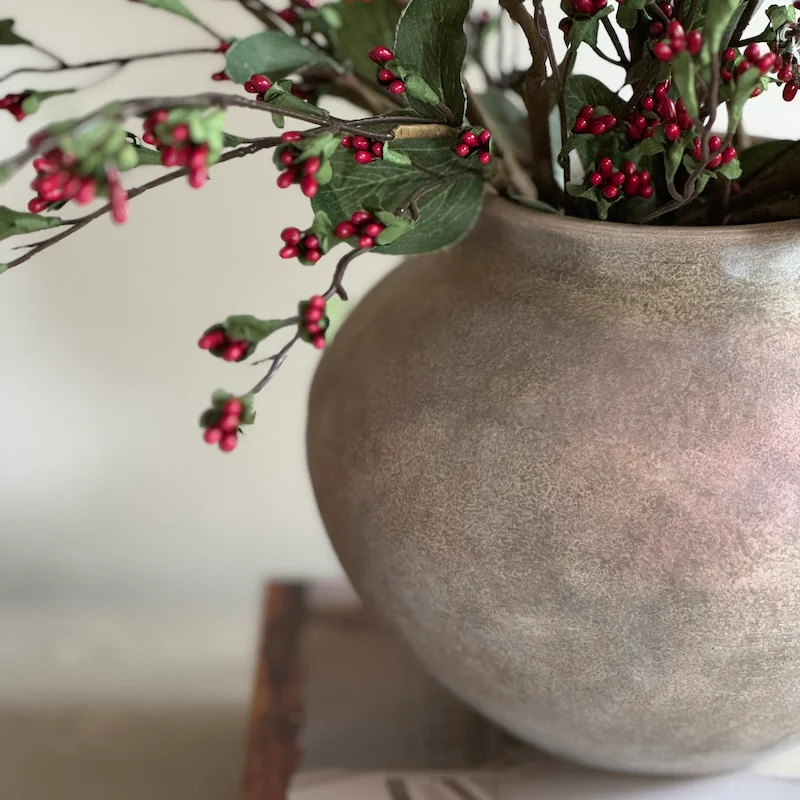 Aged Clay Pot Vase - Image 2