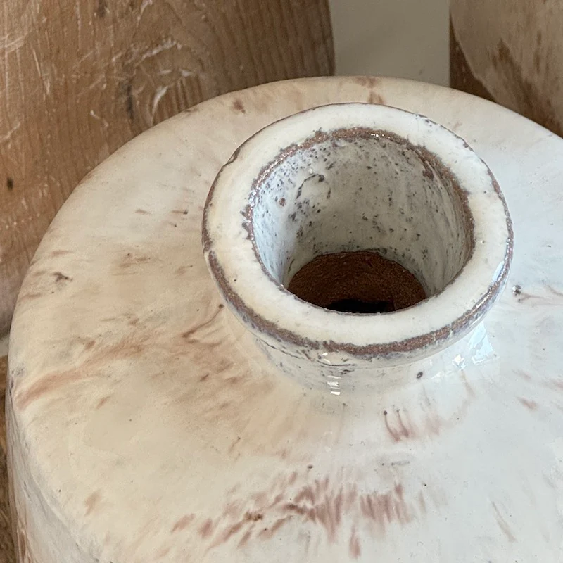 Smudge Part Glazed Terracotta Vase - Image 2
