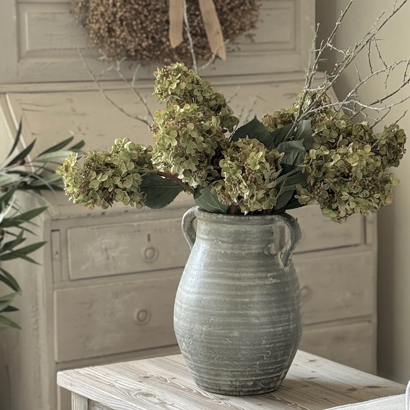 Aged Olive Terracotta Vase with Handles - SECOND (Discount applied) - Image 3