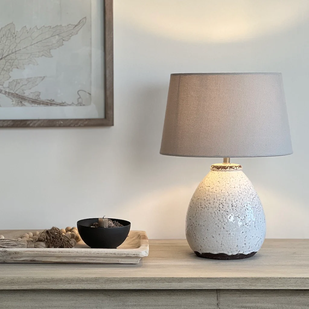 Amiras Small Crackle Glazed Bell Table Lamp Base - Image 4