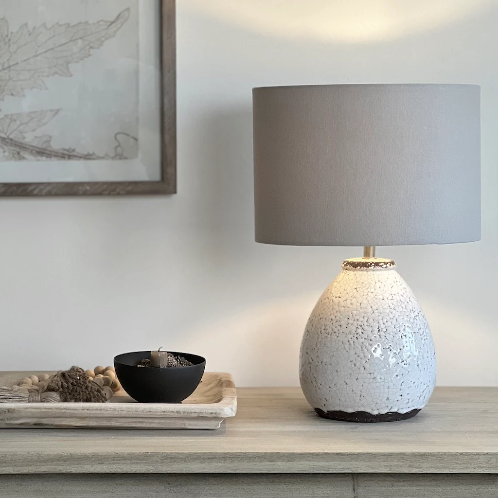 Amiras Small Crackle Glazed Bell Table Lamp Base - Image 5