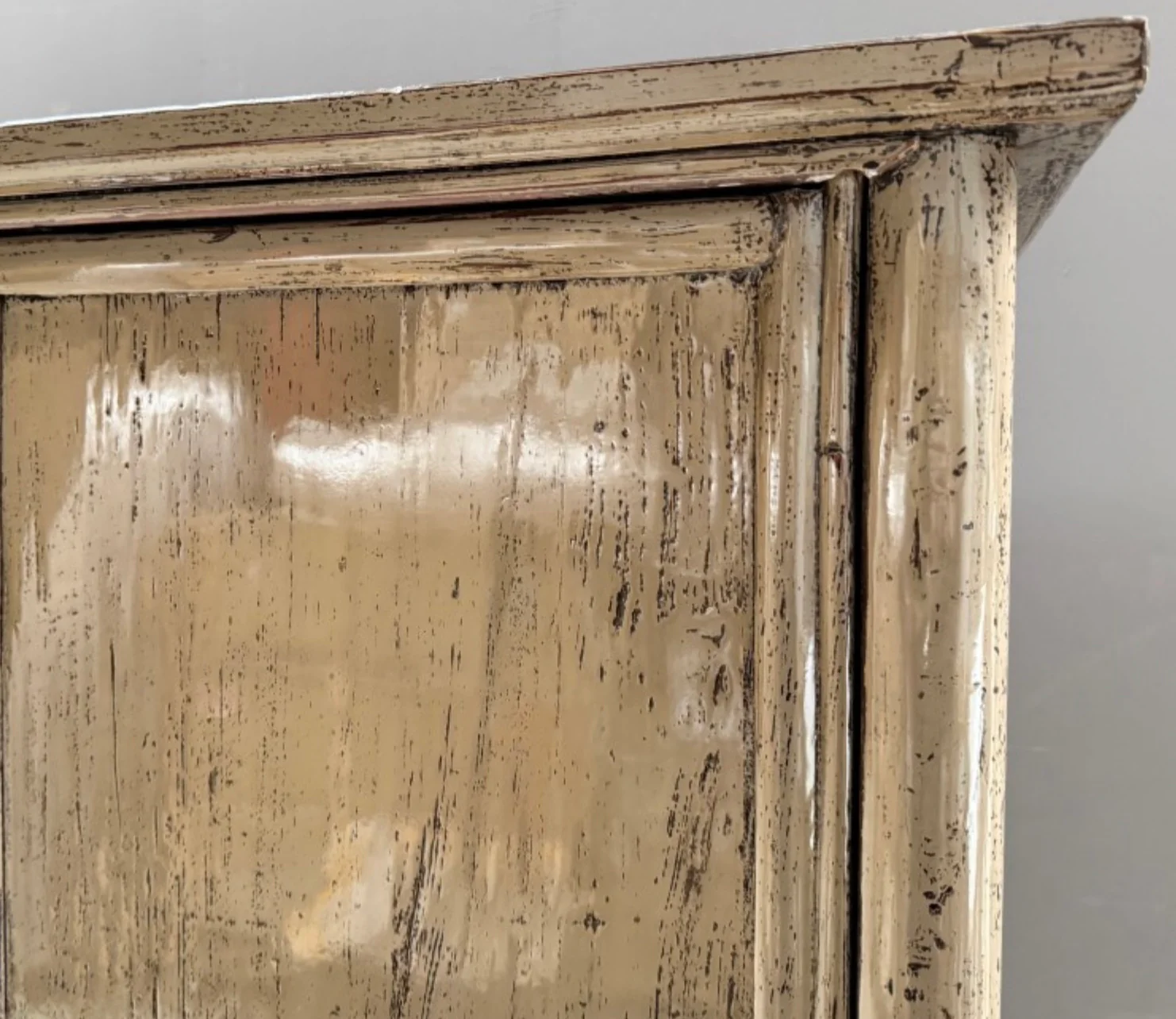 Antique Chinese Cabinet Taupe 129cm - Image 3