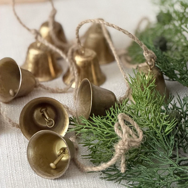 Antique Gold Bell Garland - Image 2