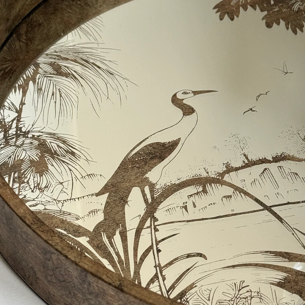Antique Gold Grasses Tray and Coasters - Image 8