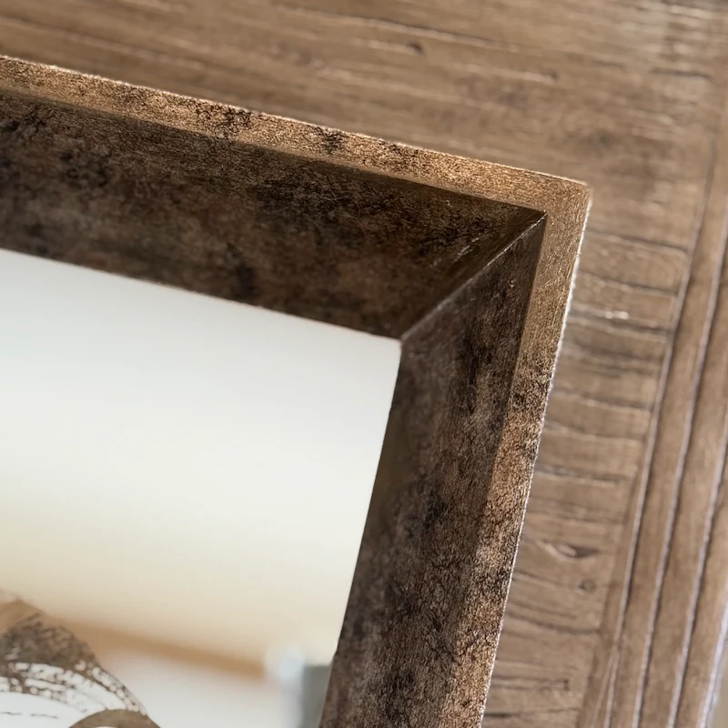 Antiqued Gold Square Mirrored Floral Tray - Image 3