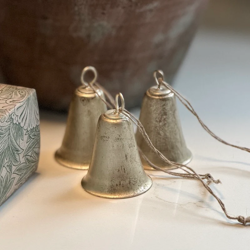 Antiqued Silver Bell Decoration - Image 4