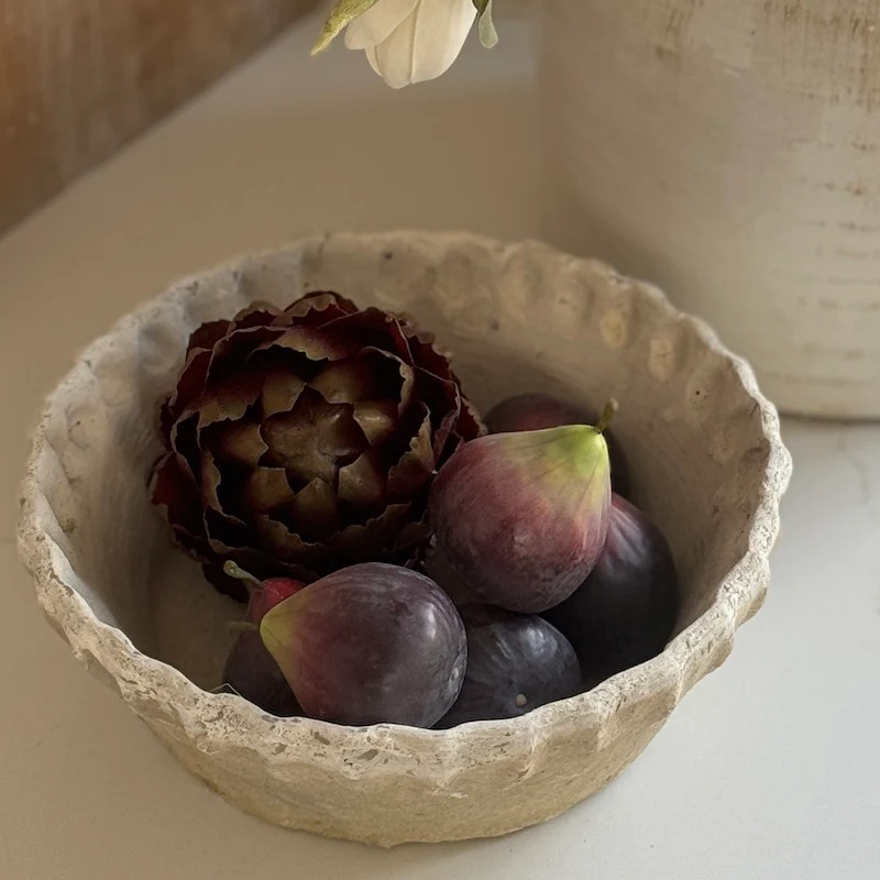 Antiqued Whitestone Dish Planter Frill Rim - Image 3