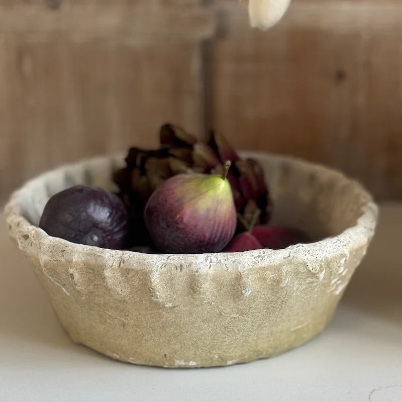 Antiqued Whitestone Dish Planter Frill Rim - Image 6