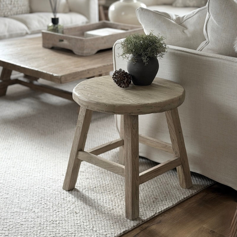 Antrim Reclaimed Elm Round Side Table