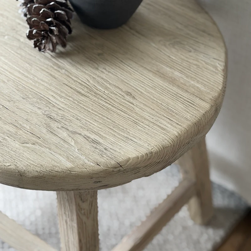 Antrim Reclaimed Elm Round Side Table - Image 2