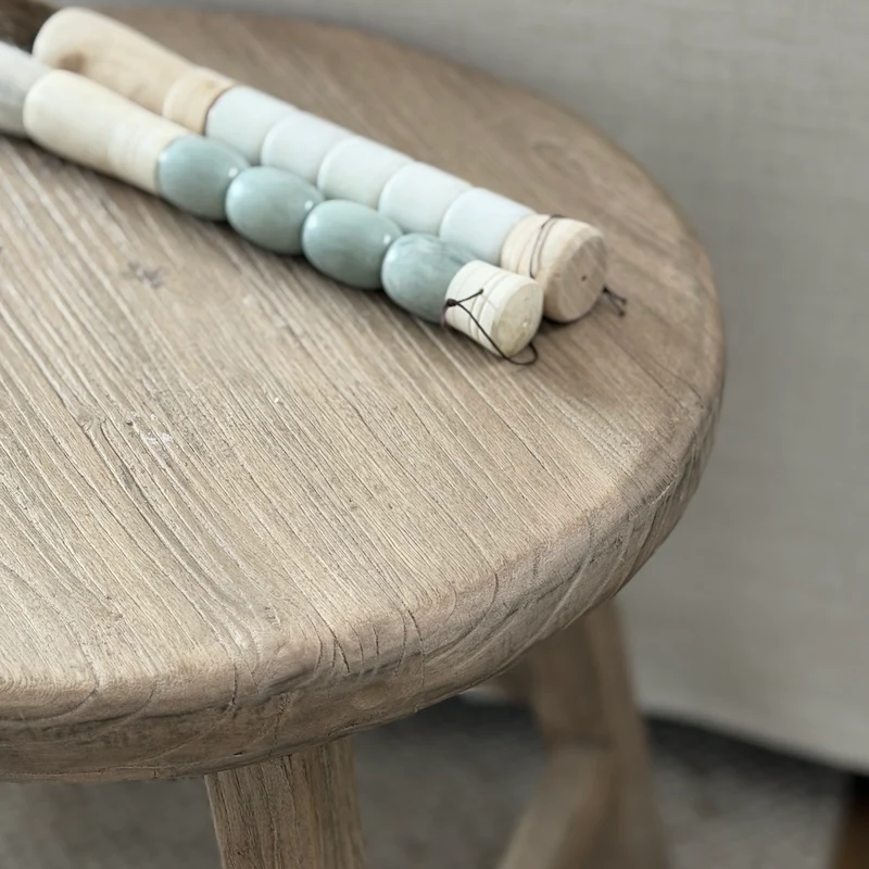 Antrim Reclaimed Elm Round Side Table Raw - Image 2
