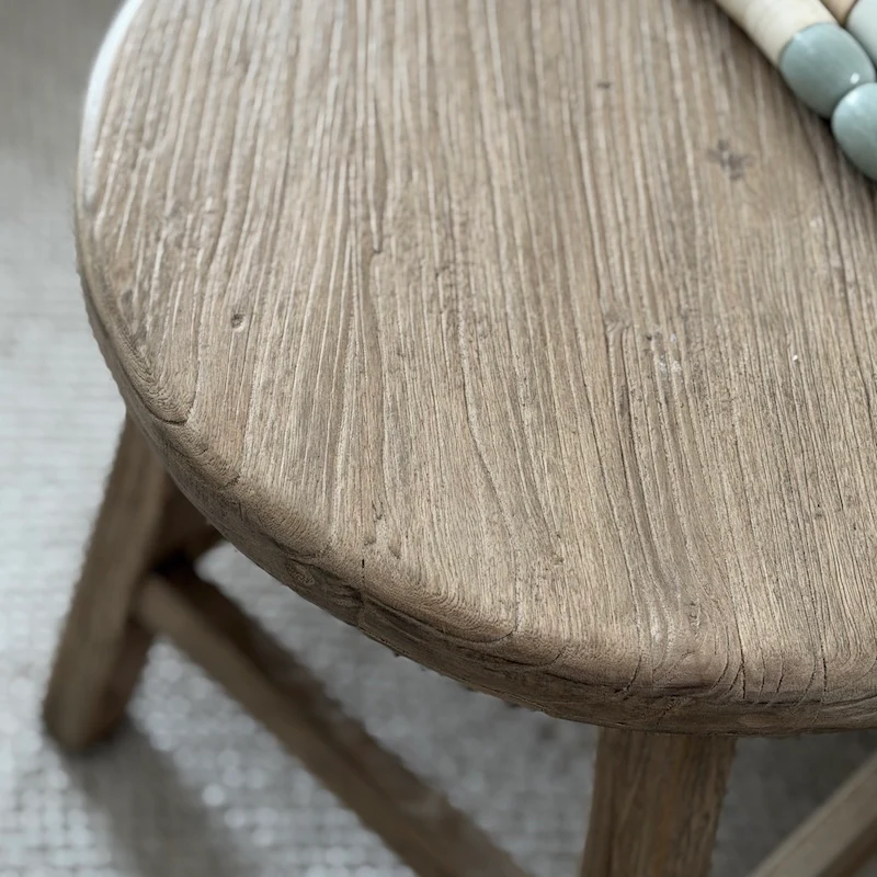 Antrim Reclaimed Elm Round Side Table Raw - Image 4