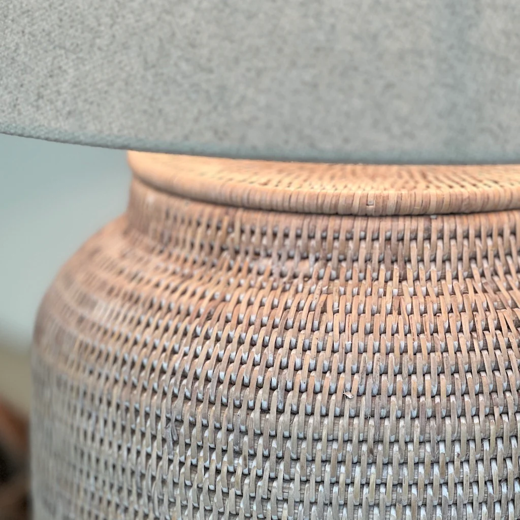 Ashcliffe Rattan Table Lamp Natural Whitewash - Image 2