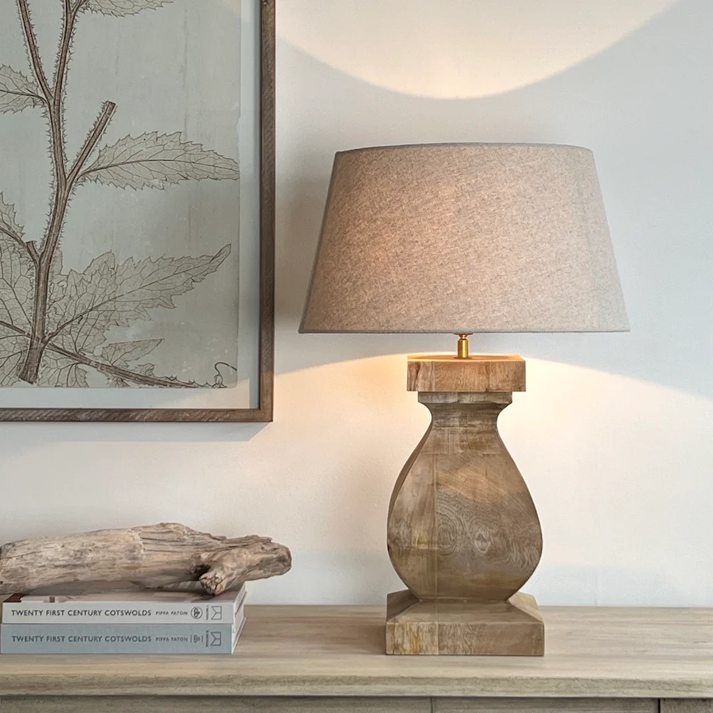 Aspen Medium Chunky Solid Wood Table Lamp