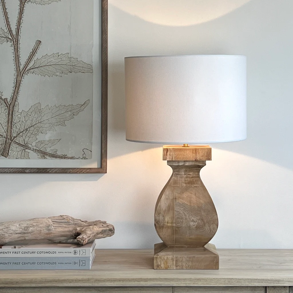 Aspen Medium Chunky Solid Wood Table Lamp - Image 2