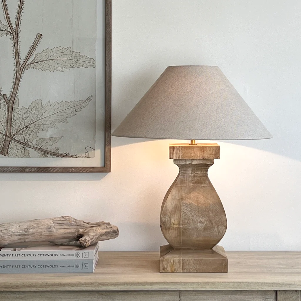 Aspen Medium Chunky Solid Wood Table Lamp - Image 3