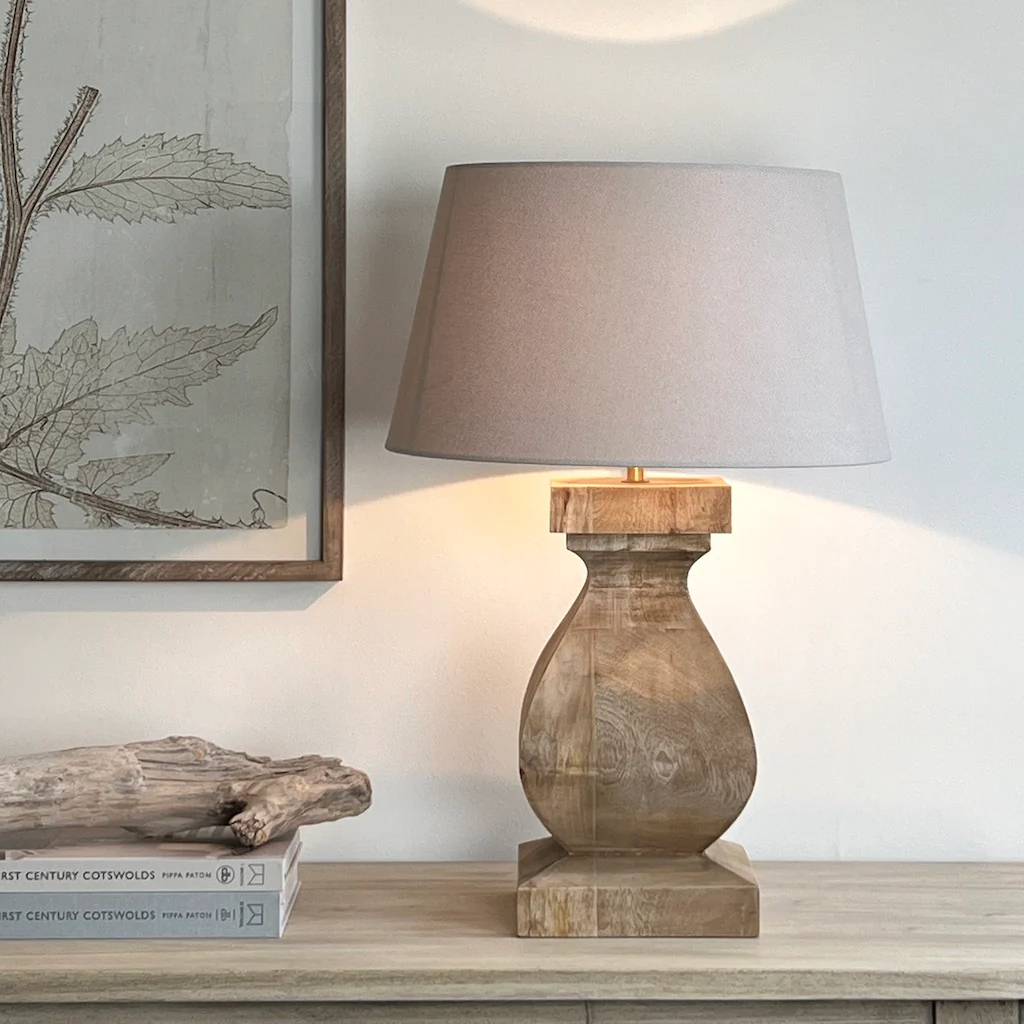 Aspen Medium Chunky Solid Wood Table Lamp - Image 4