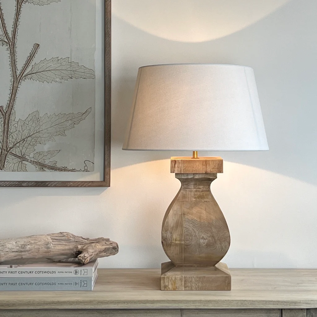 Aspen Medium Chunky Solid Wood Table Lamp - Image 5