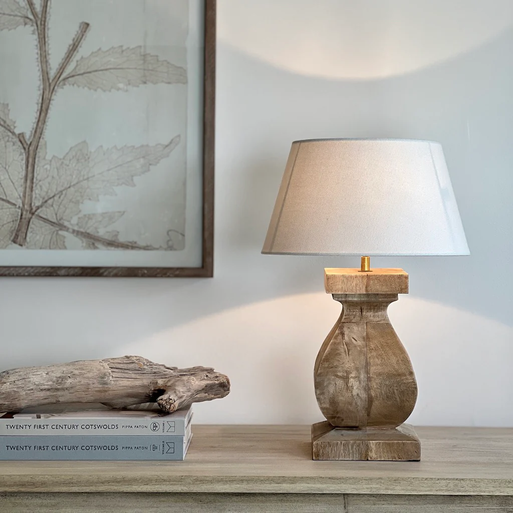 Aspen Small Chunky Solid Wood Table Lamp - Image 3