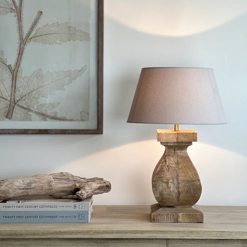 Aspen Small Chunky Solid Wood Table Lamp - Image 4