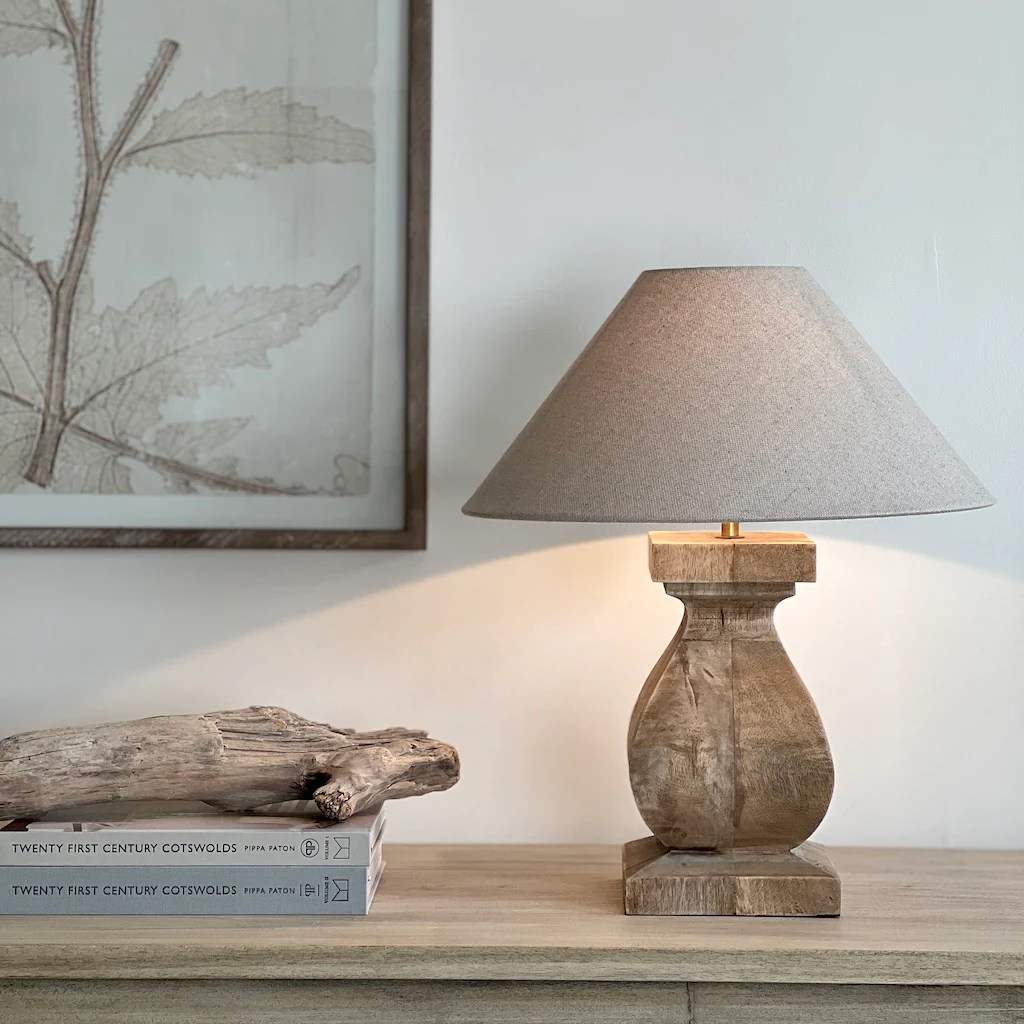 Aspen Small Chunky Solid Wood Table Lamp - Image 5