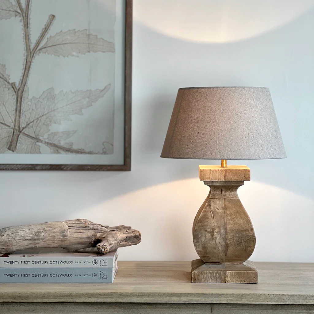 Aspen Small Chunky Solid Wood Table Lamp - Image 6