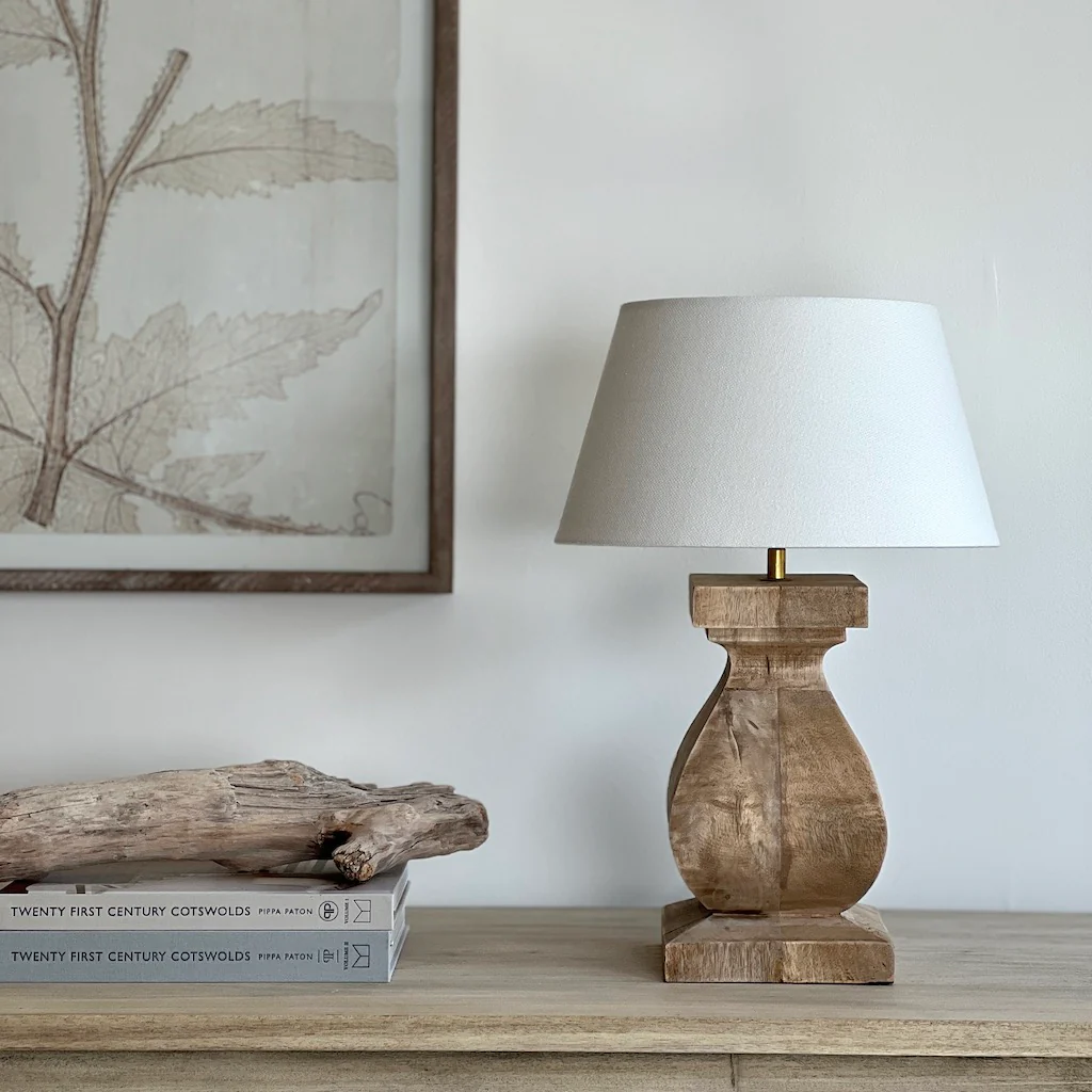 Aspen Small Chunky Solid Wood Table Lamp - Image 7
