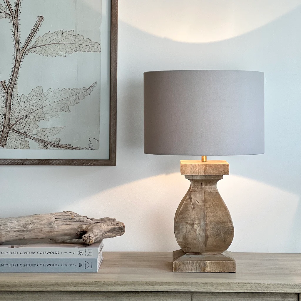Aspen Small Chunky Solid Wood Table Lamp - Image 8