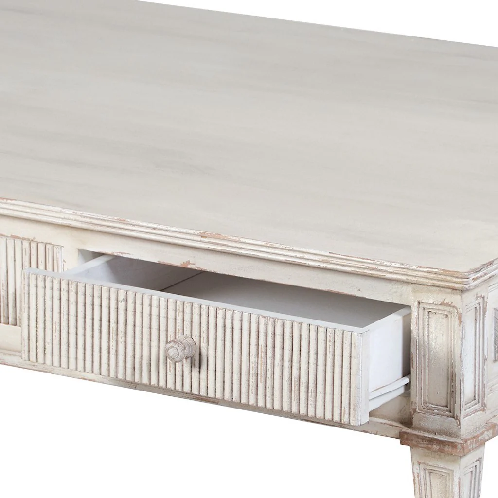 Gustavus 3 Drawer Ribbed Coffee Table - Image 4