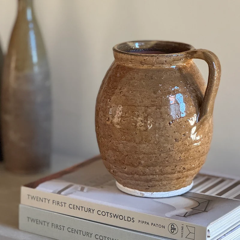 Avignon Rustic Brown Pitcher Vase - Image 2