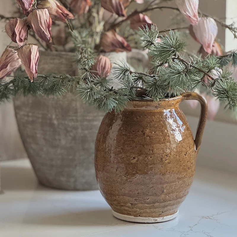 Avignon Rustic Brown Pitcher Vase - Image 4