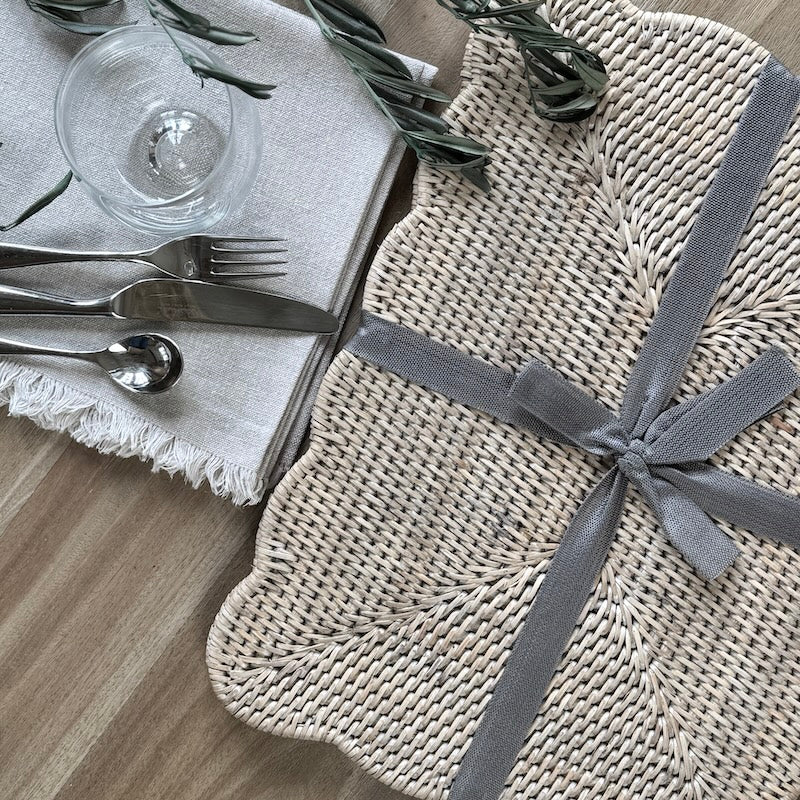 Ayre Rattan Scallop Edge Rectangular Placemat