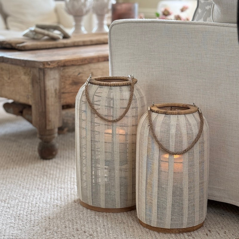 Bamboo and Linen Lantern - Image 4