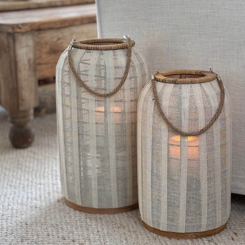 Bamboo and Linen Lantern - Image 5