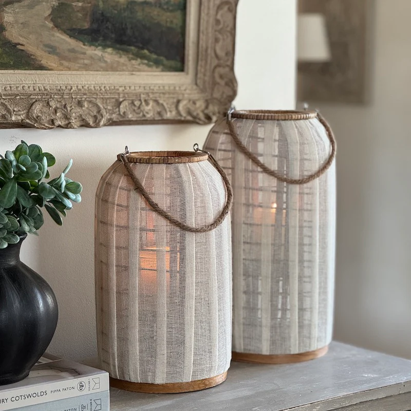 Bamboo and Linen Lantern - Image 6