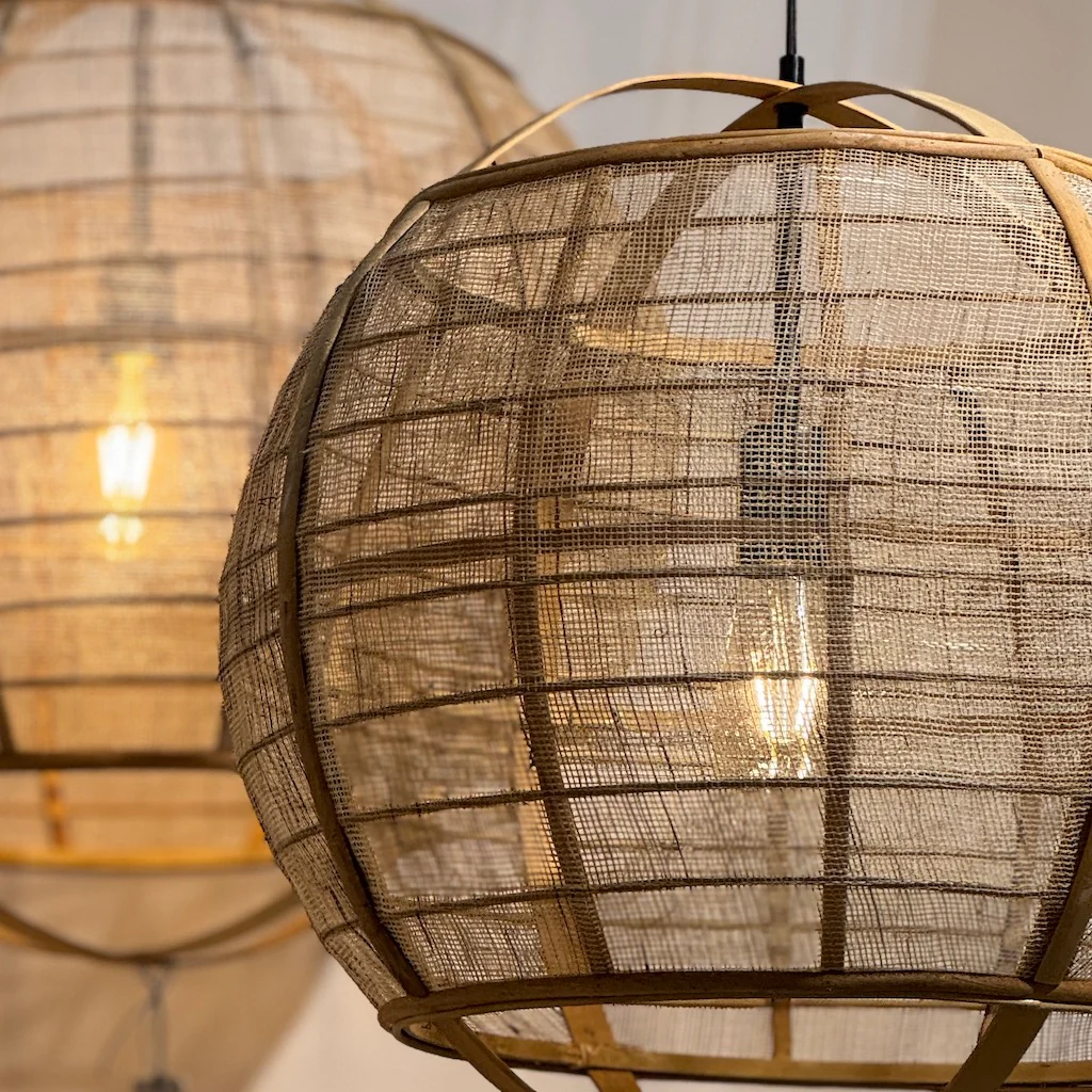 Bamboo Sphere Hanging Lampshade - Image 2
