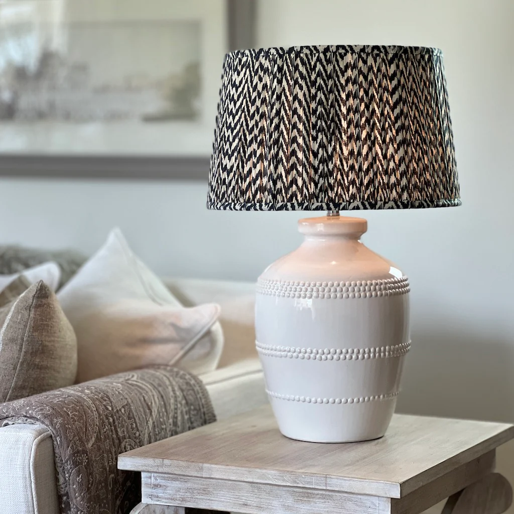 Beaded Off White Table Lamp With Shade Choice - Image 3