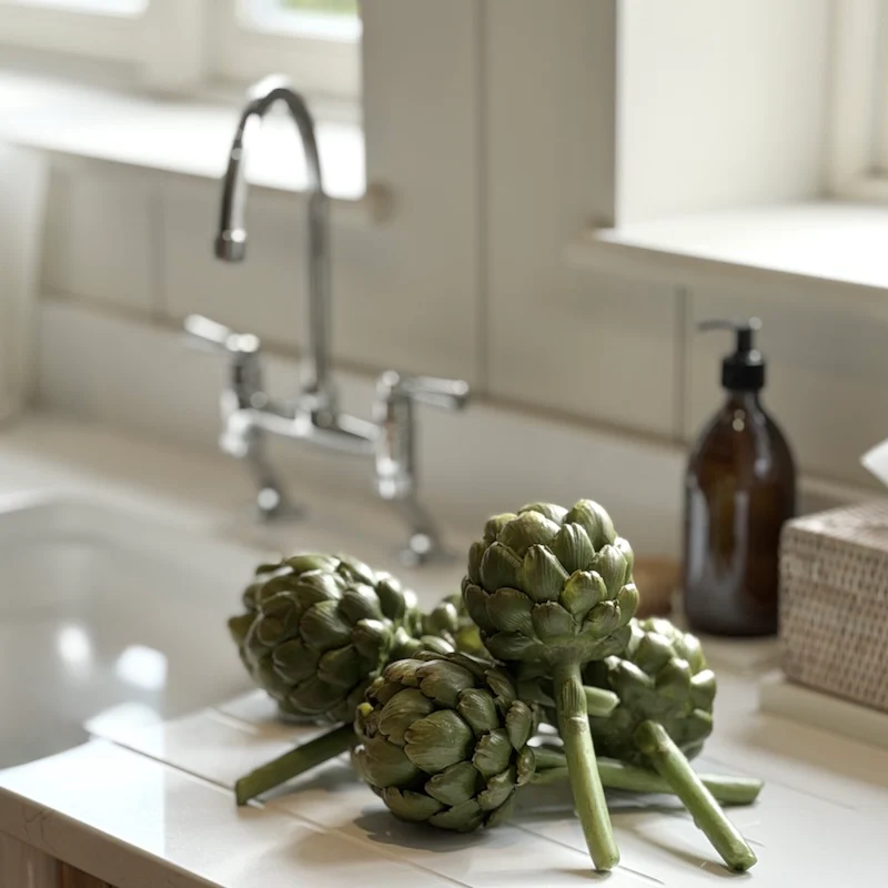Beautiful Faux Artichoke Stem - 23cm