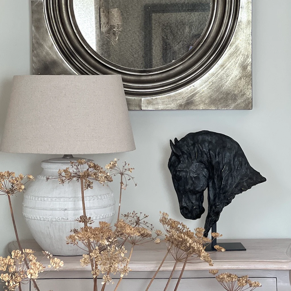 Black Horse Head Rough Cast Sculpture - Image 3