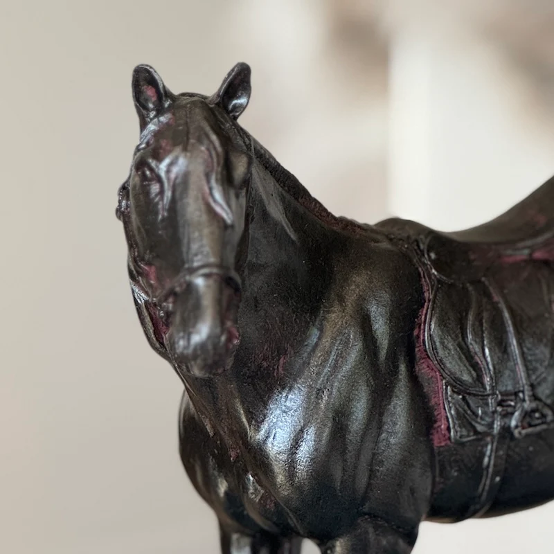 Black Standing Horse Sculpture - Image 3