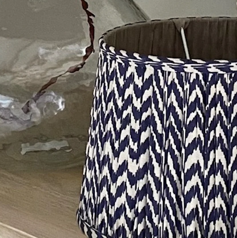 Block Printed Gathered Empire Cotton Lampshades - Image 3