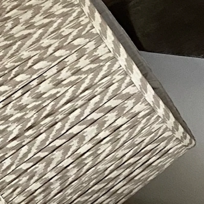 Block Printed Gathered Empire Cotton Lampshades - Image 4