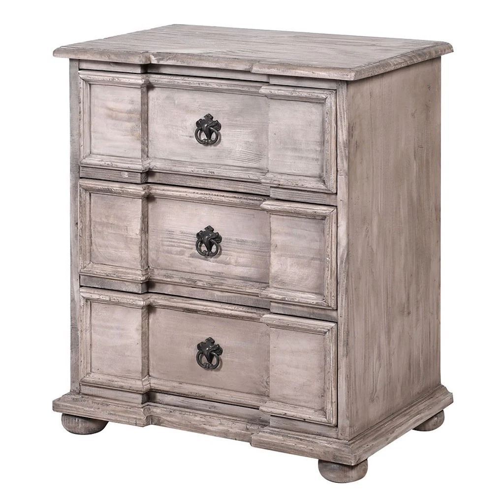 Breakfront 3 Drawer Bedside Chest of Drawers - Image 4