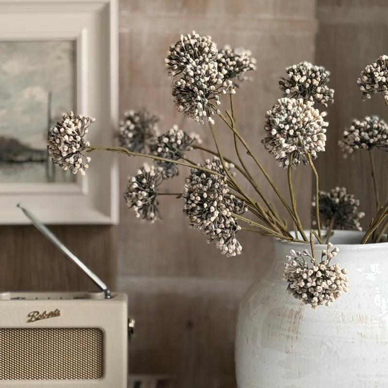 Brown Allium Spray – Dried Look Faux Botanical Stem - Image 2