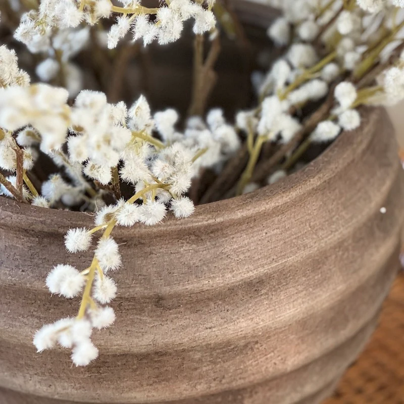 Brown Terracotta Ribbed Pot - Image 2