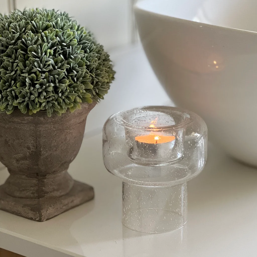 Bubble Glass Scandi T Light Holder - Image 3