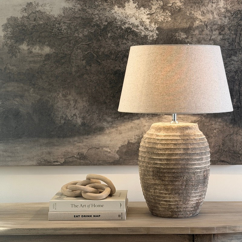 Cassaro Aged Stone Table Lamp