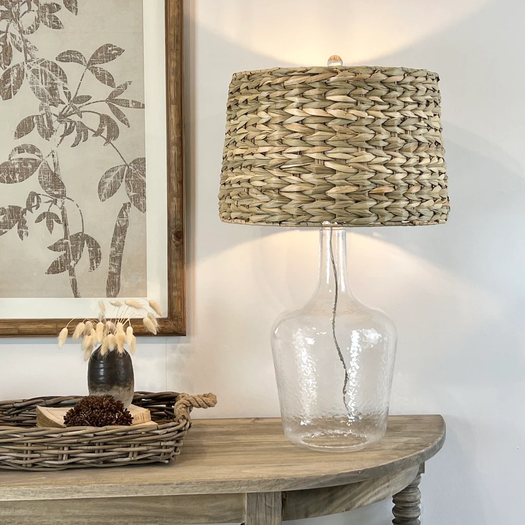 Cazenac Glass Table Lamp Hyacinth Shade