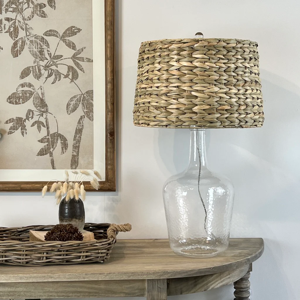 Cazenac Glass Table Lamp Hyacinth Shade - Image 2