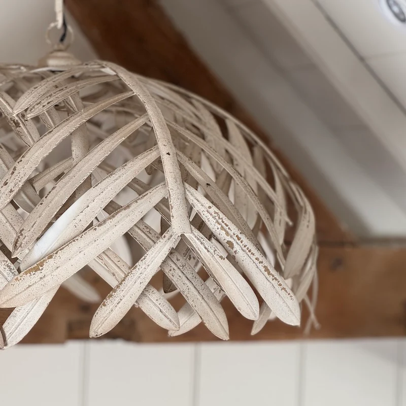 Ceiling Lamp Leaves Worn White